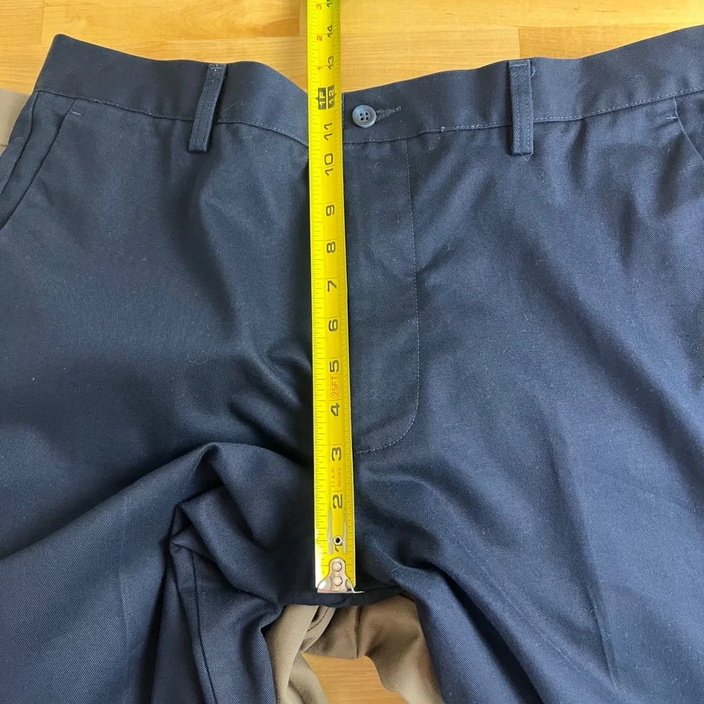 Dockers Chino Pants Flat Front Classic Fit Men Size 38x34 Navy Khaki Bundle (2)
